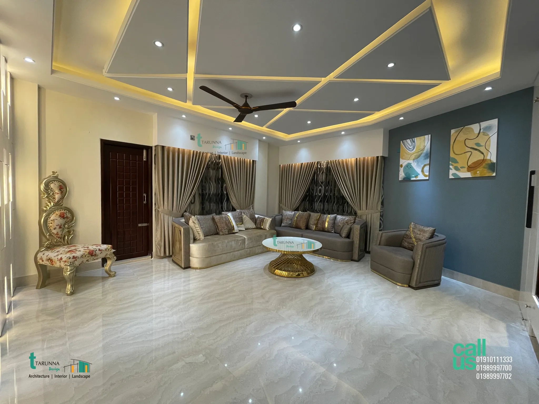 Living room interior design Project Dhanmondi